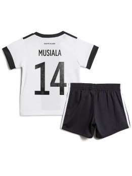 Otroški Nogometna dresi replika Nemčija Jamal Musiala #14 Domači SP 2022 Kratek rokav (+ hlače)